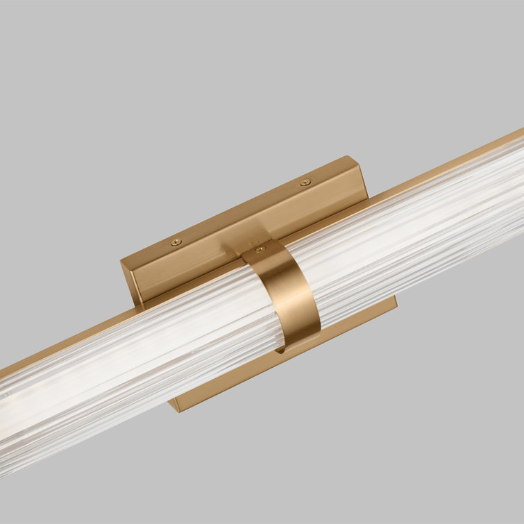 Satin Brass LED Cylinder Wall Sconce with Frosted Acrylic Diffuser