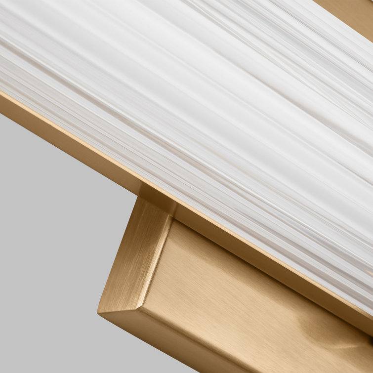 Satin Brass LED Cylinder Wall Sconce with Frosted Acrylic Diffuser