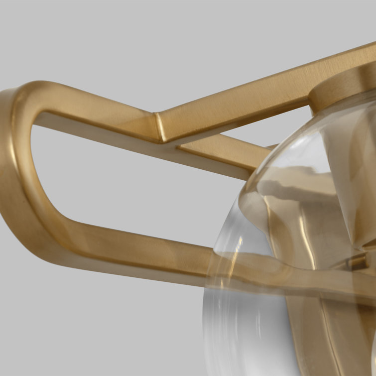 Eveline Satin Brass 3-Light Dimmable Vanity Light with Clear Glass Shades