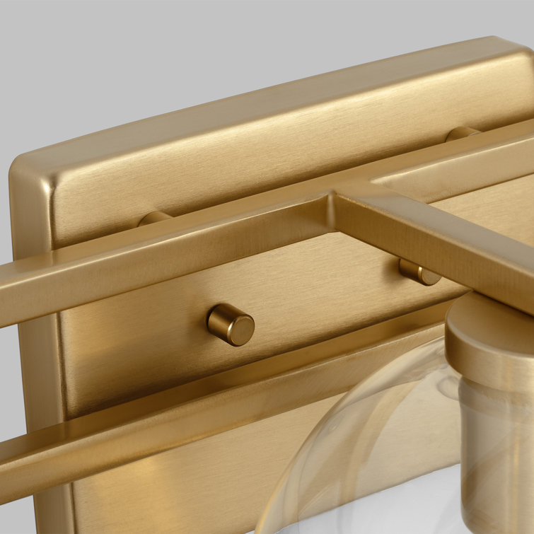 Eveline Satin Brass 3-Light Dimmable Vanity Light with Clear Glass Shades