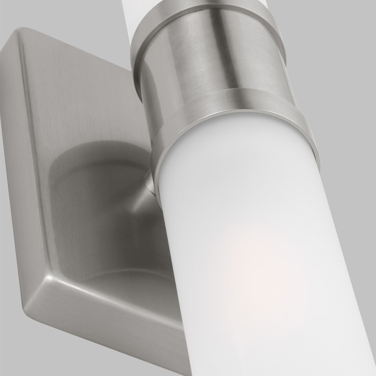 Evelien Brushed Nickel 2-Light Frosted Glass Vanity Light