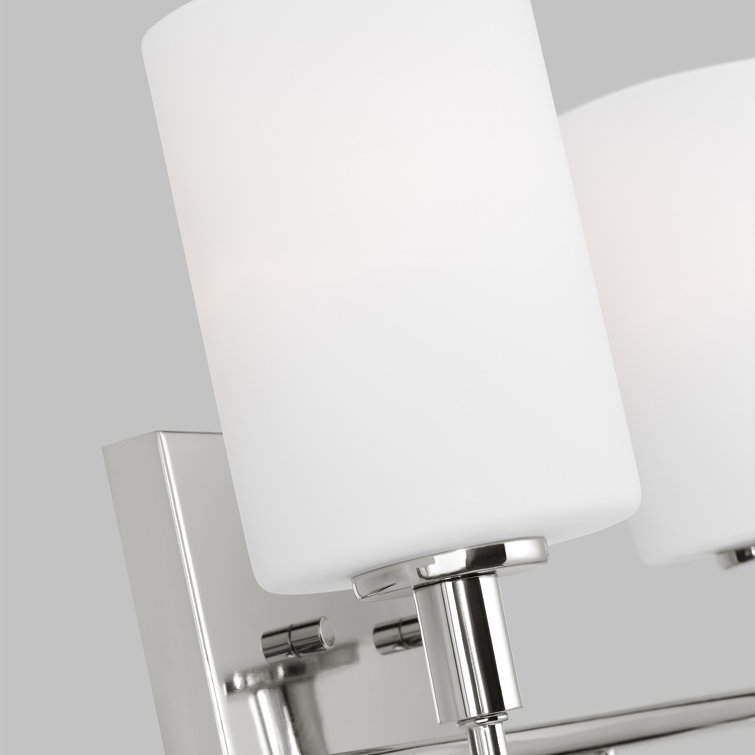 Chrome Four-Light Bathroom Vanity Fixture with Glass Shades