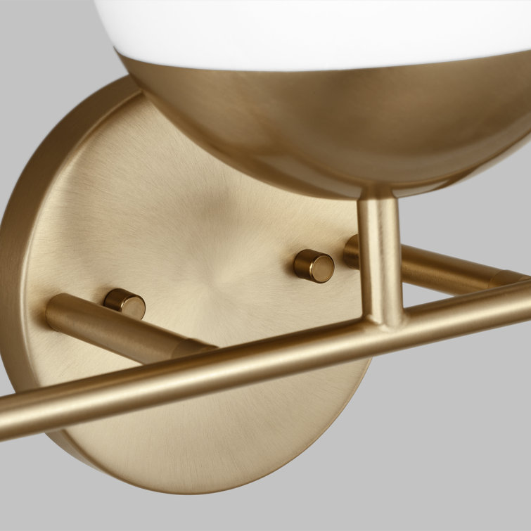 Alvin Satin Brass 3-Light Vanity with Milk Glass Shades