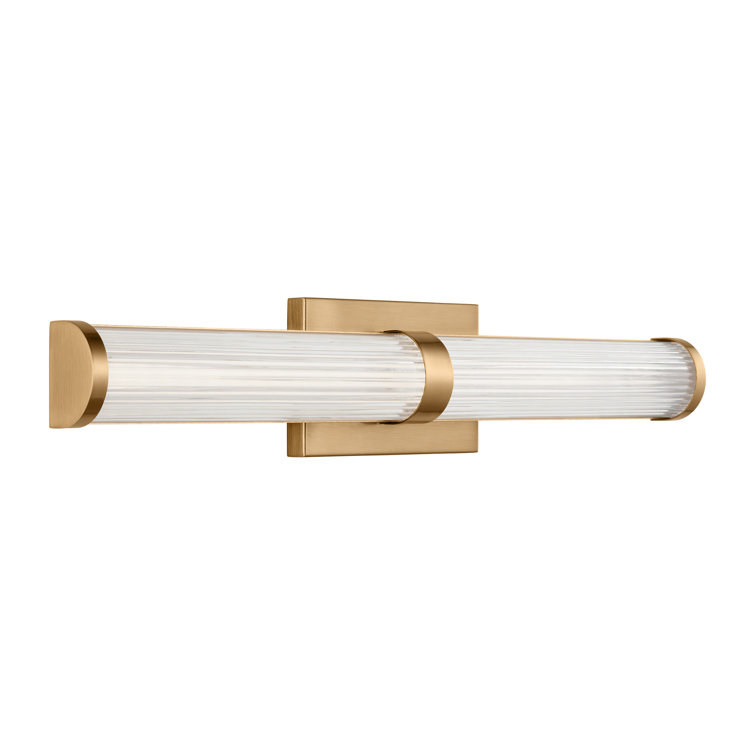 Satin Brass Cylinder LED Wall Sconce with Frosted Acrylic Diffuser
