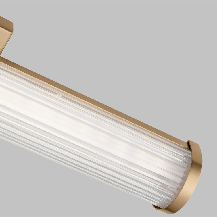 Satin Brass Cylinder LED Wall Sconce with Frosted Acrylic Diffuser
