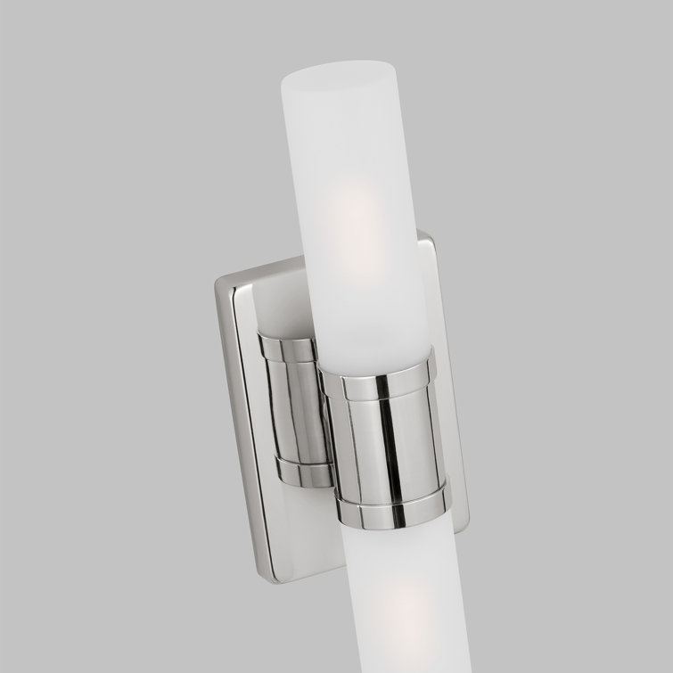 Keaton Chrome 2-Light Dimmable Bath Vanity with Satin Etched Glass