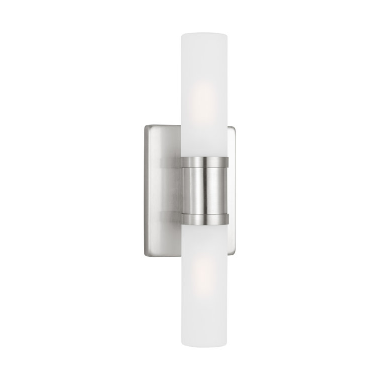 Evelien Brushed Nickel 2-Light Frosted Glass Vanity Light