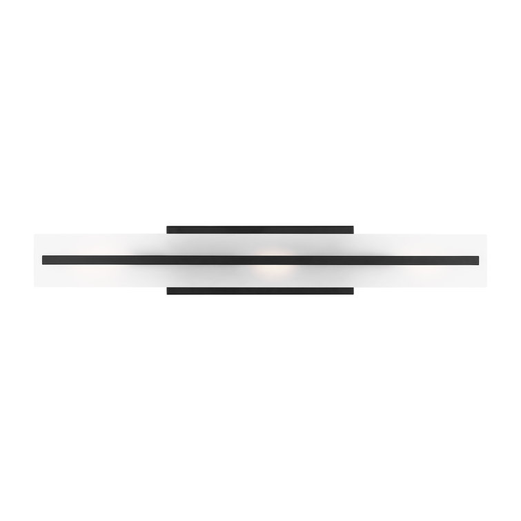 Midnight Black Satin Etched Glass 3-Light Vanity Fixture