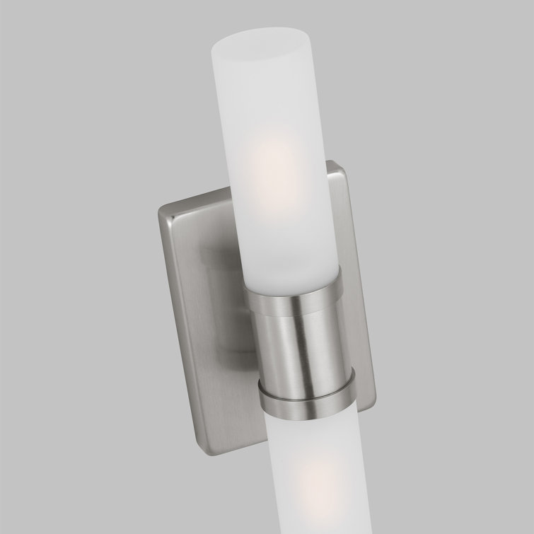 Evelien Brushed Nickel 2-Light Frosted Glass Vanity Light