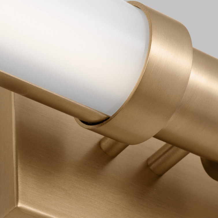 Satin Brass Frosted Dimmable LED Vanity Light