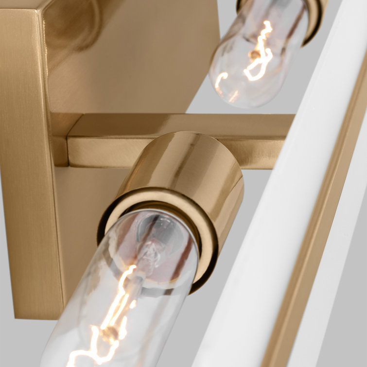 Satin Brass 3-Light Outdoor Cylinder Wall Sconce