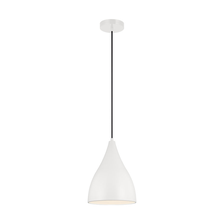 Matte White Steel Mini Pendant Light with Glass Shade