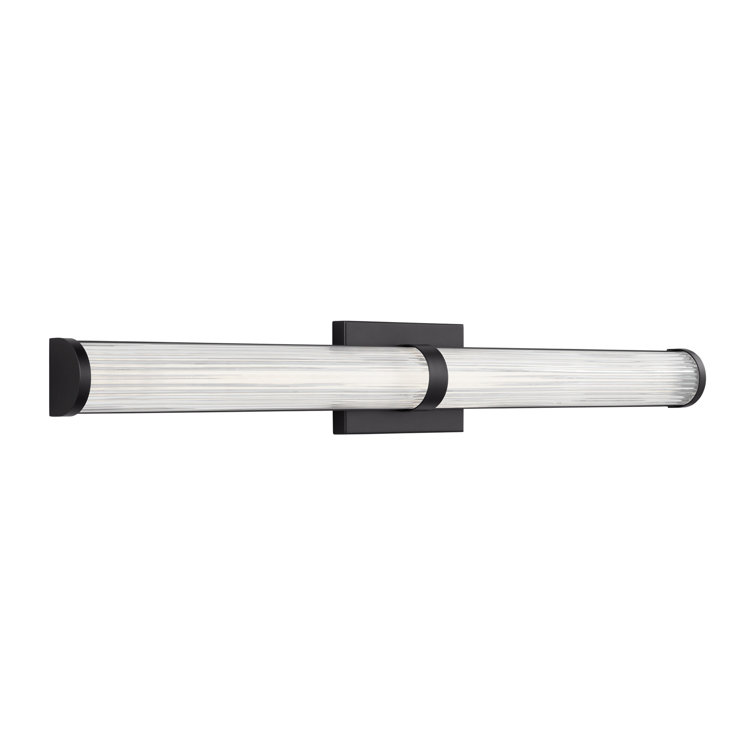 Midnight Black LED Cylinder Vanity Light with Frosted Acrylic Diffuser