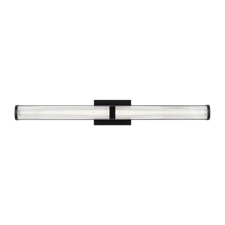 Midnight Black LED Cylinder Vanity Light with Frosted Acrylic Diffuser
