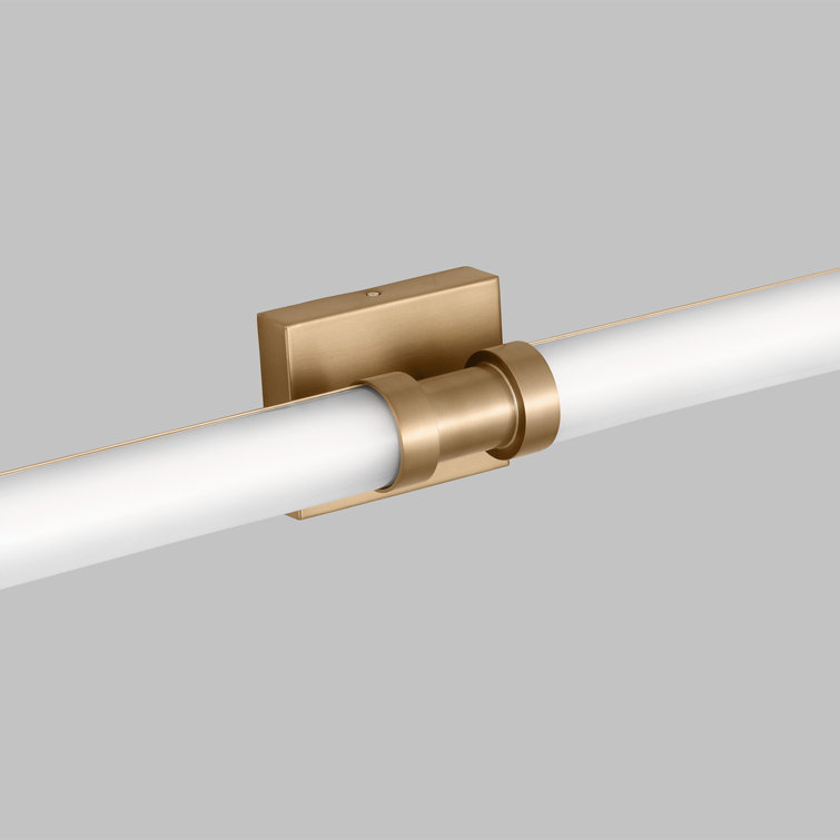 Satin Brass Dimmable LED Vanity Light with Frosted Glass