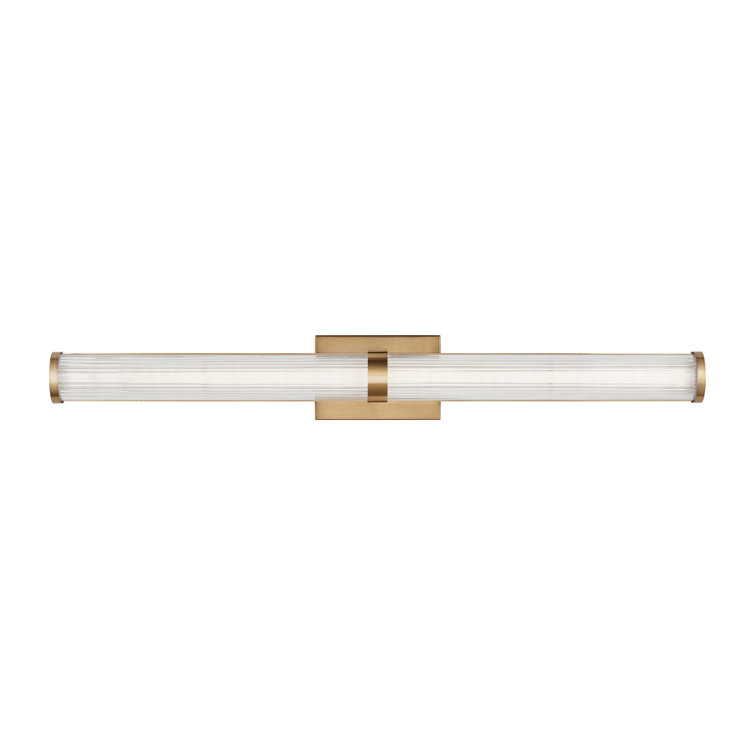 Satin Brass LED Vanity Light with Frosted Acrylic Diffuser