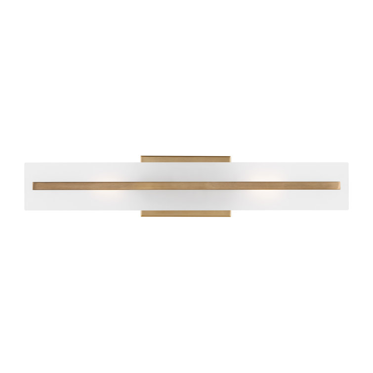 Satin Brass and Glass 24" Modern Bathroom Vanity Light
