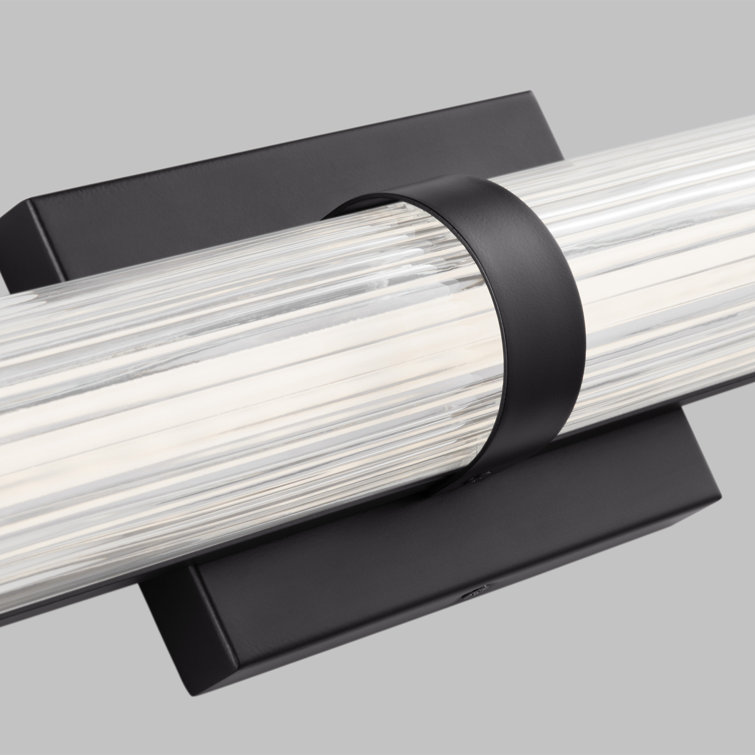 Midnight Black LED Cylinder Vanity Light with Frosted Acrylic Diffuser