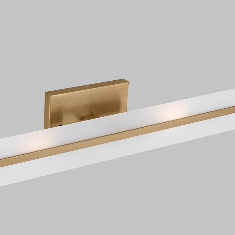 Satin Brass and Glass 24" Modern Bathroom Vanity Light