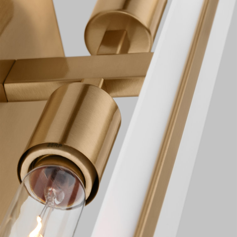 Satin Brass and Glass 24" Modern Bathroom Vanity Light