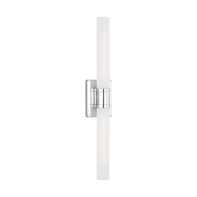 Chrome and White Dimmable 2-Light Bath Bar