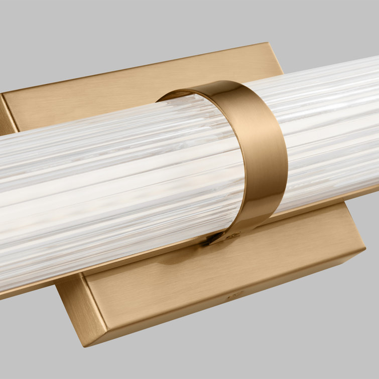 Satin Brass LED Vanity Light with Frosted Acrylic Diffuser