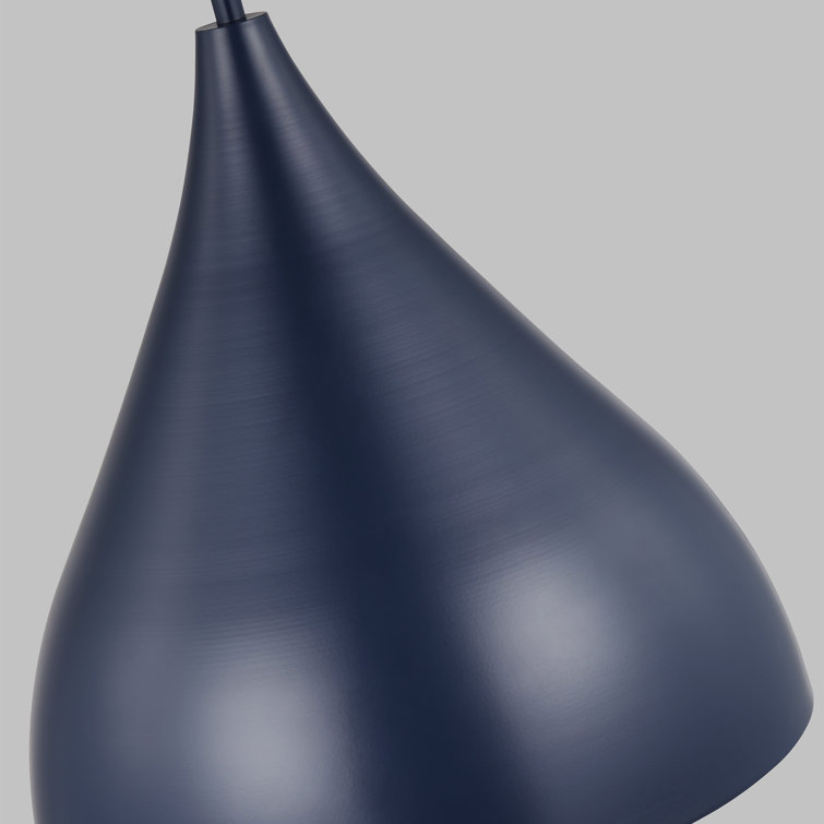 Navy Glass and Brass Indoor/Outdoor Pendant Light