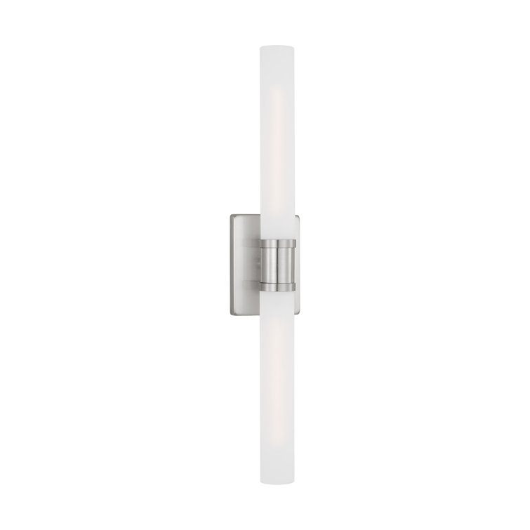 Evelien Brushed Nickel 2-Light Frosted Glass Vanity Light