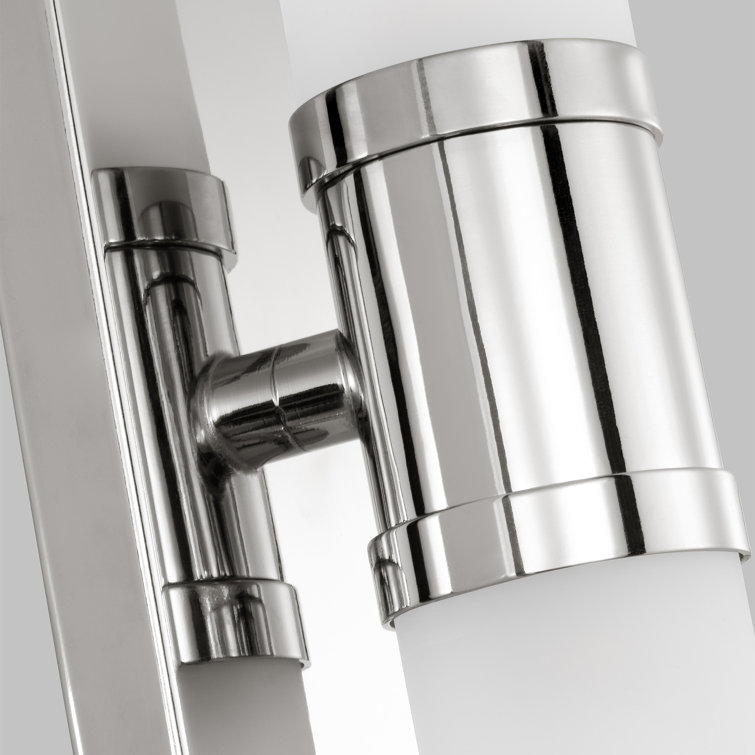 Chrome and White Dimmable 2-Light Bath Bar
