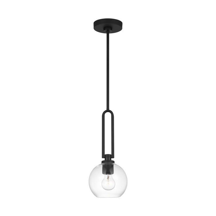 Codyn Midnight Black 1-Light Mini Globe Pendant with Clear Glass