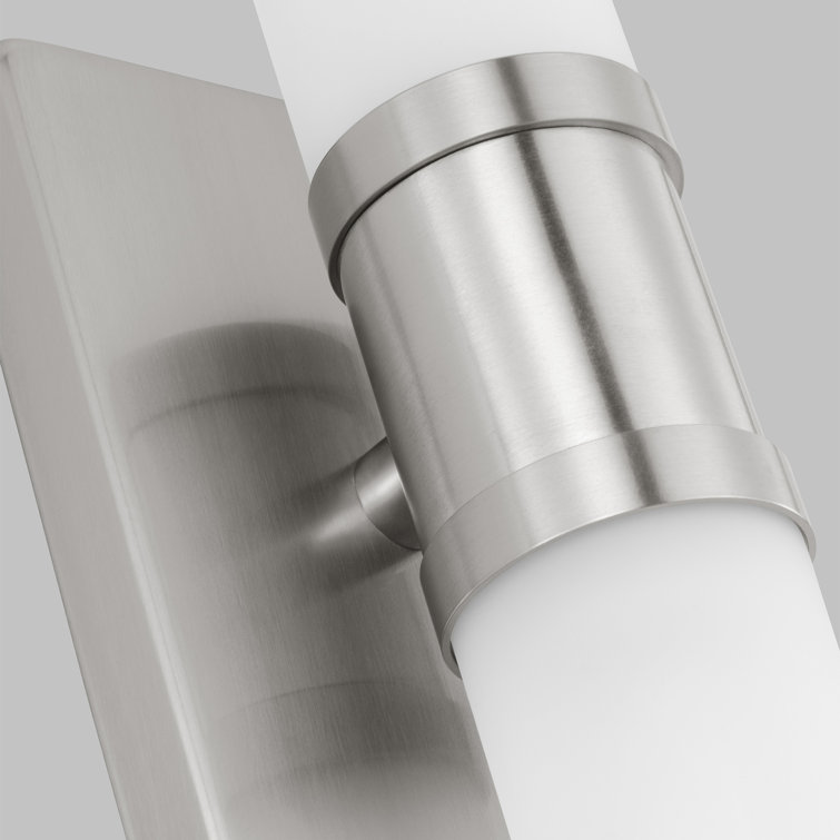 Evelien Brushed Nickel 2-Light Frosted Glass Vanity Light