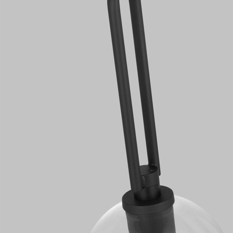 Midnight Black Single Globe Pendant Light with Glass Shade