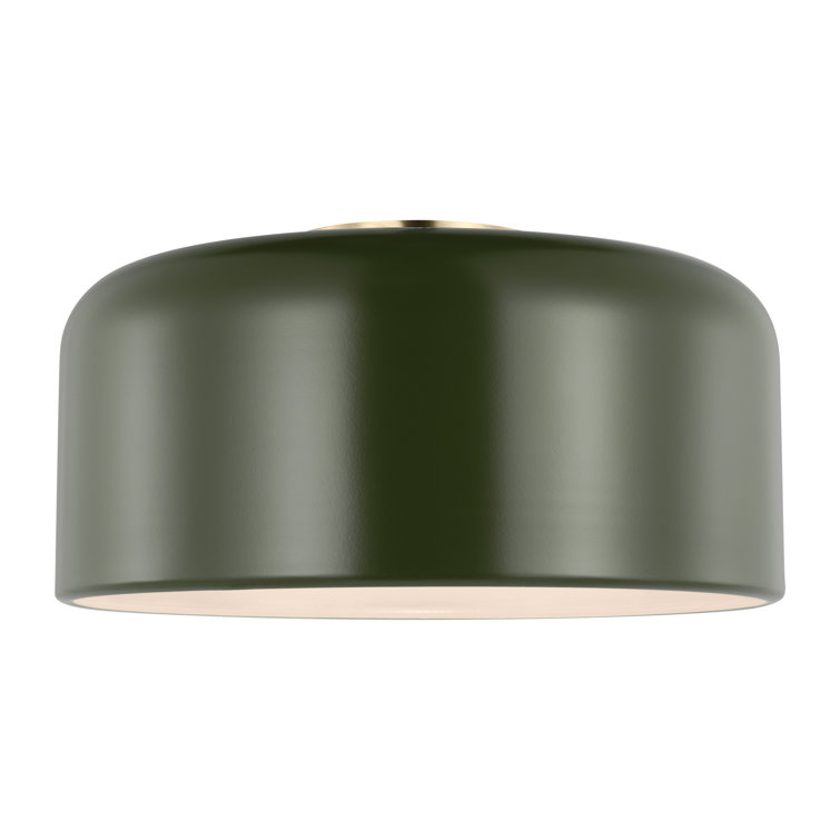 Olive and Brass 13.75" Flush Mount Ceiling Light