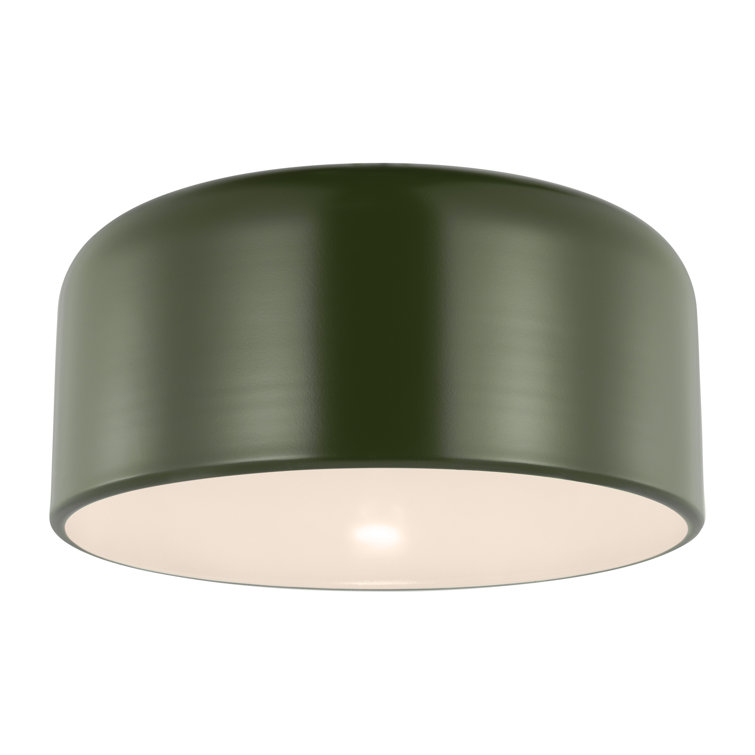 Olive and Brass 13.75" Flush Mount Ceiling Light