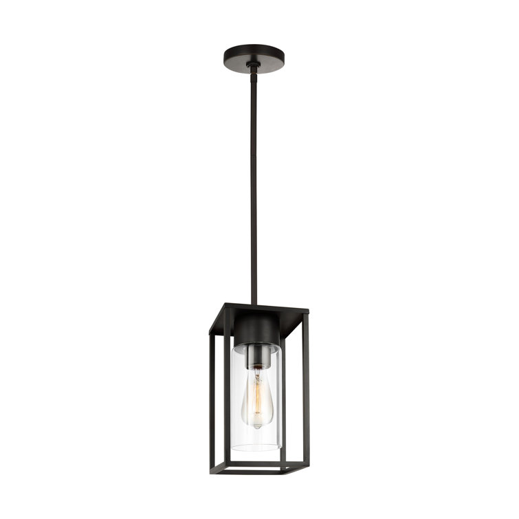 Vado Mini Antique Bronze 1-Light Outdoor Pendant with Clear Glass