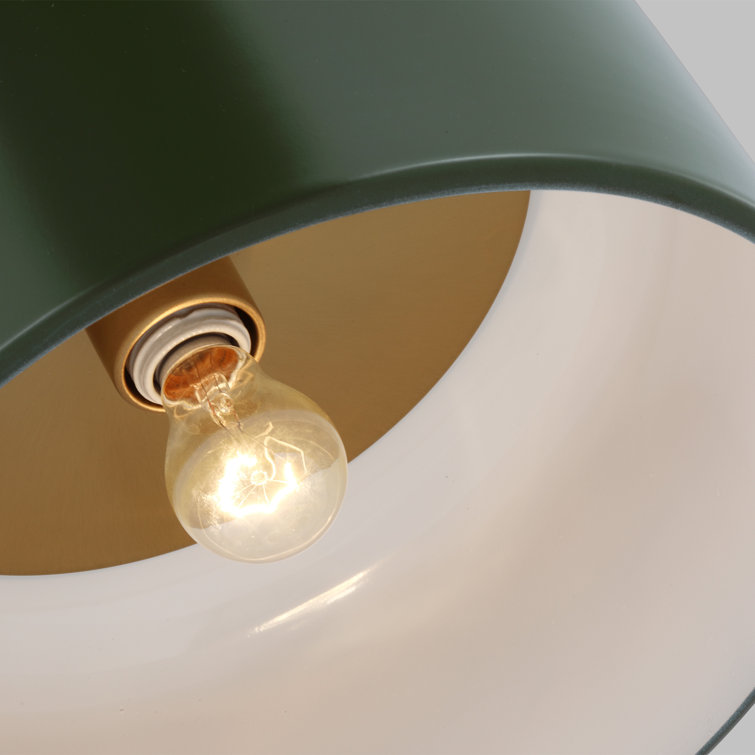 Olive and Brass 13.75" Flush Mount Ceiling Light
