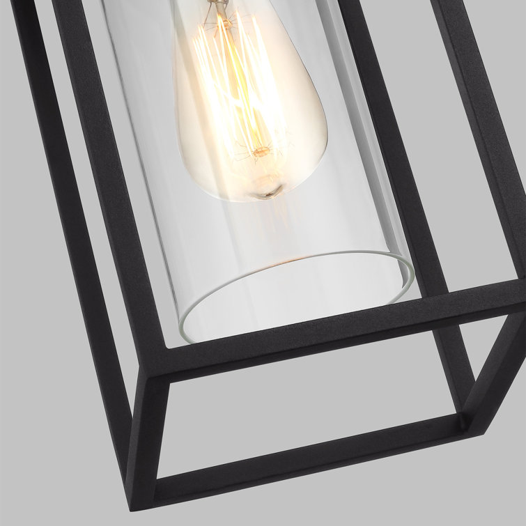 Vado Mini Black Transitional 1-Light LED Outdoor Pendant with Clear Glass