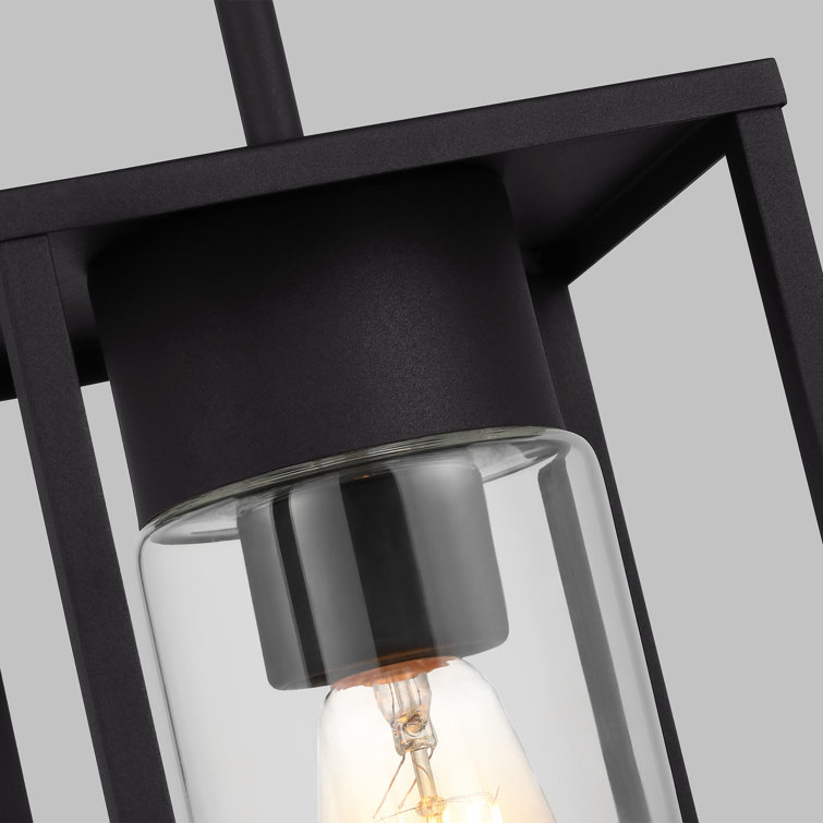 Vado Mini Black Transitional 1-Light LED Outdoor Pendant with Clear Glass