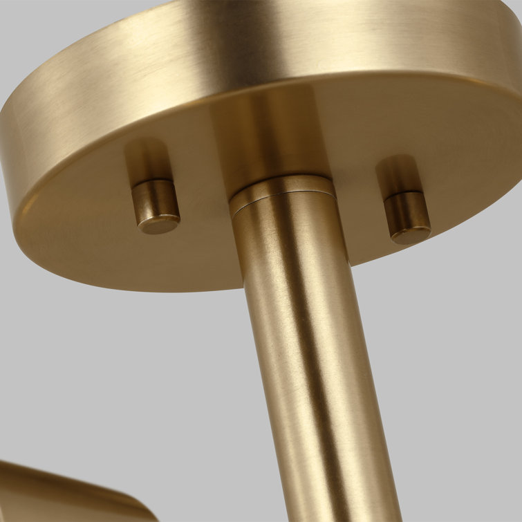 Satin Brass 3-Light Sputnik Semi Flush Mount Fixture
