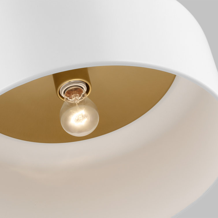Matte White 15.75" Dome Flush Mount Ceiling Light