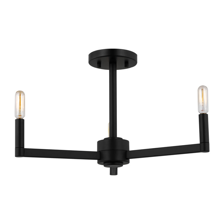 Midnight Black Steel Sputnik LED Semi Flush Mount