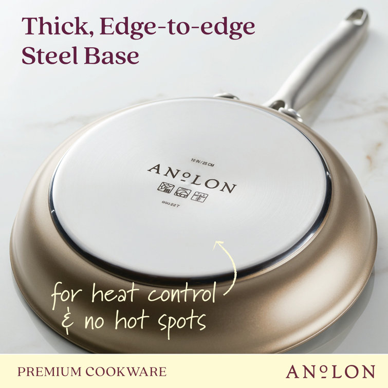 10" Bronze Aluminum Nonstick Fry Pan with Stainless Steel Handle