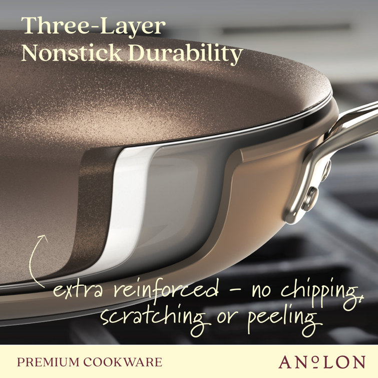 Bronze 12" Hard Anodized Nonstick Aluminum Frying Pan