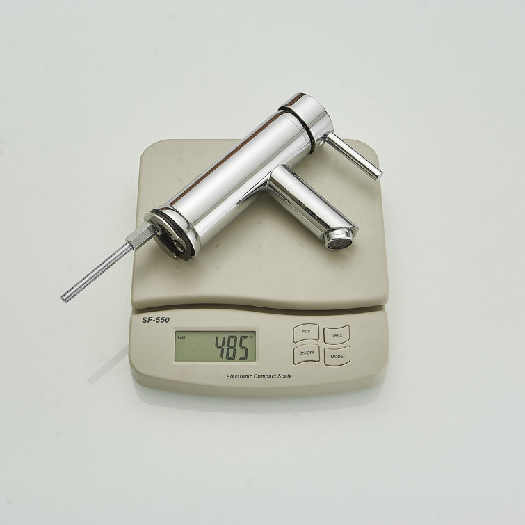 Polished Chrome Single-Handle Bathroom Faucet with Drain Assembly