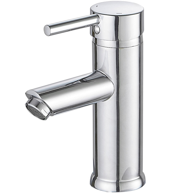 Polished Chrome Single-Handle Bathroom Faucet with Drain Assembly