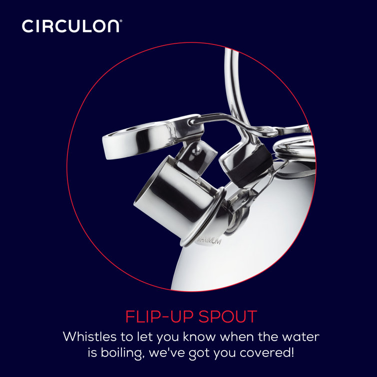 Circulon Silver Stainless Steel 2.3-Quart Whistling Teakettle