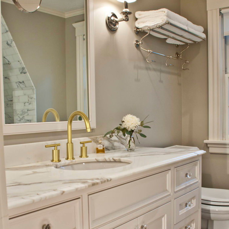 Brass Gold Two-Handle Widespread Bathroom Faucet
