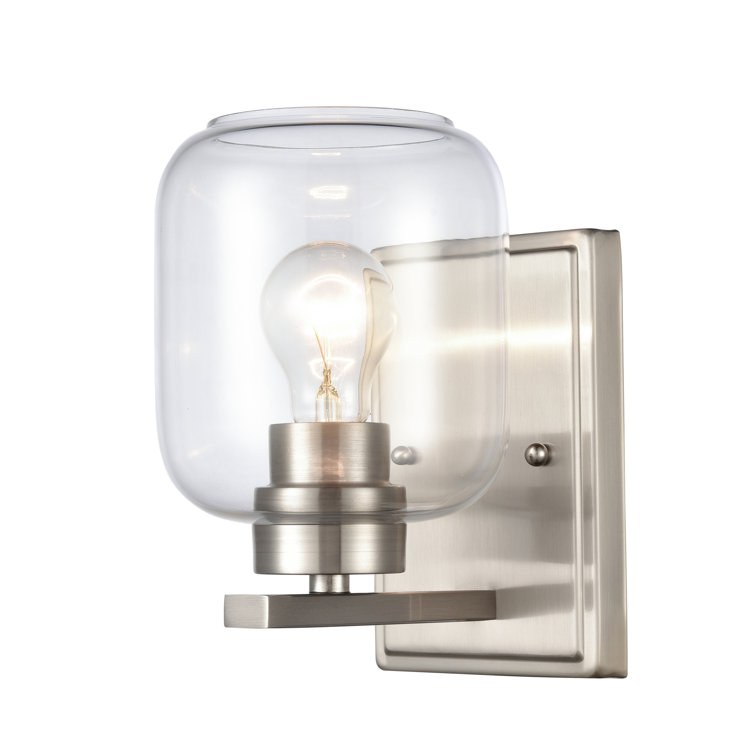 Satin Nickel 7.28" Direct Wired Modern Wall Sconce with Clear Glass
