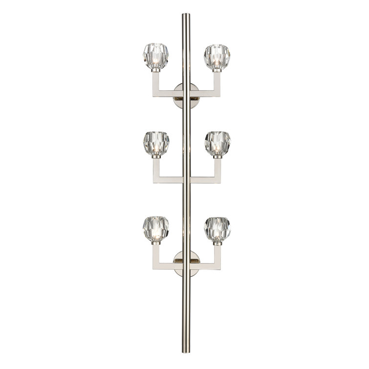 Parisian Grandeur 60" Polished Nickel Crystal Wall Sconce