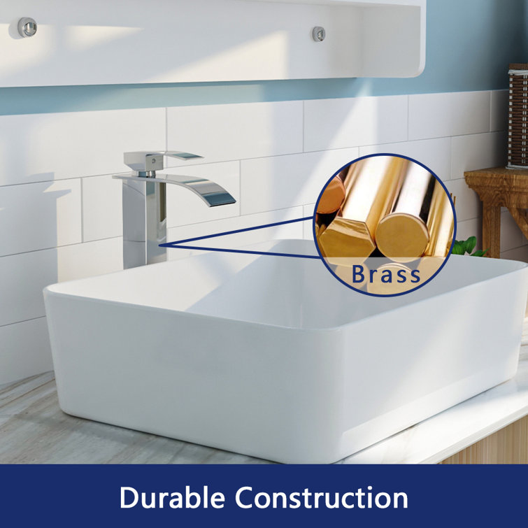 Chrome Single Handle Waterfall Vessel Sink Faucet
